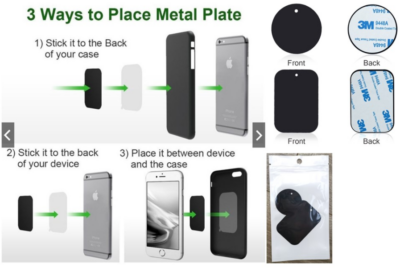 metal plates for magnetic phone holders